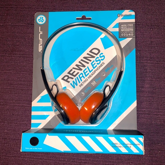 JLAB Headphones Jlab Audio Rewind Wireless Retro Black Bluetooth